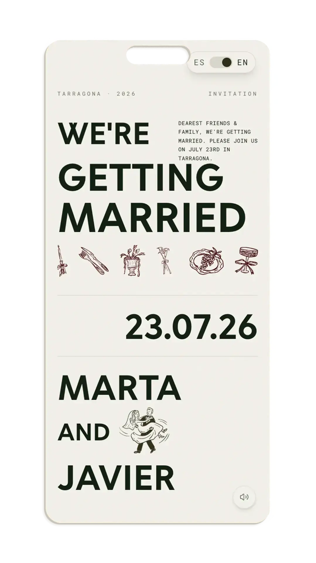Essential Plan digital wedding invitation