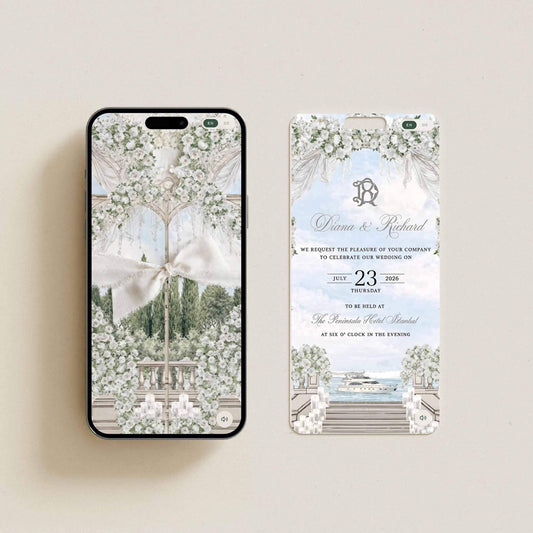 Excellence bespoke digital wedding invitation